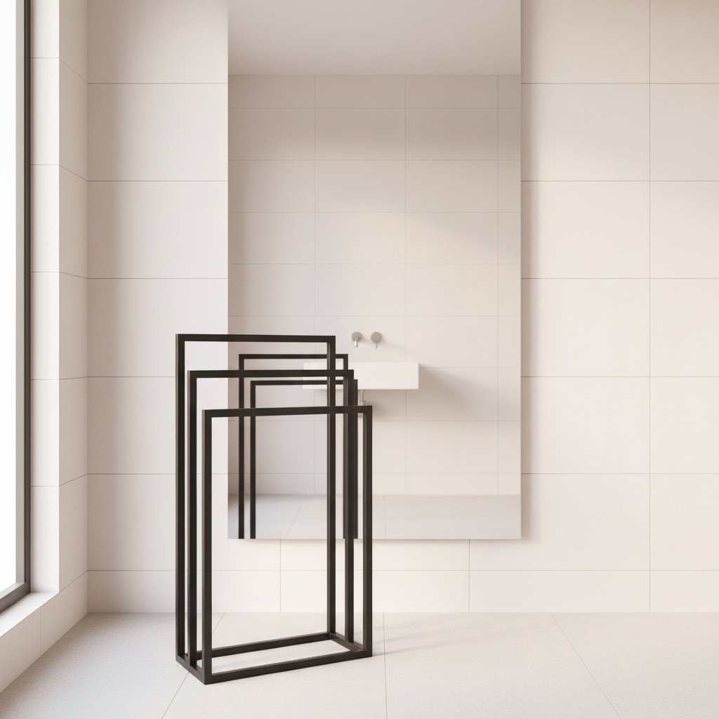 Metalowy stojak na ręczniki – czarny