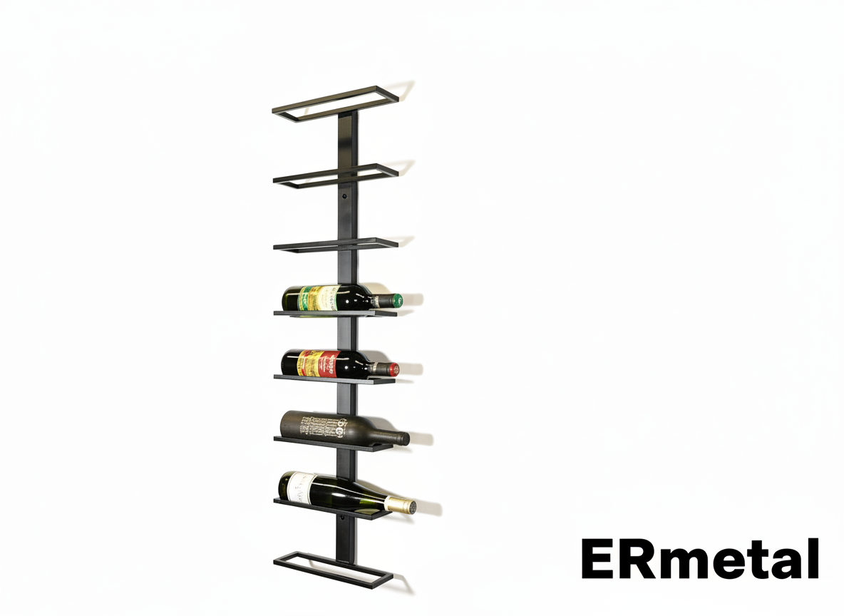 Wiszący stojak na wino – montaż ścienny, czarny
