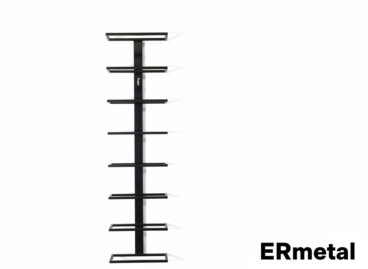 Wiszący stojak na wino – montaż ścienny, czarny